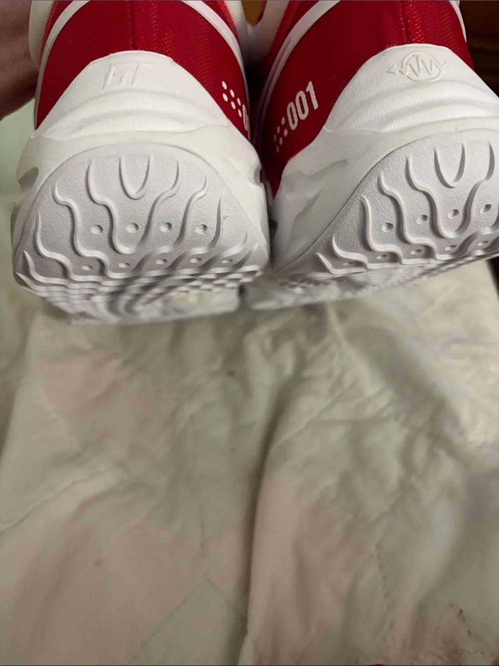Nike Red and White High-Top Sneakers size 15